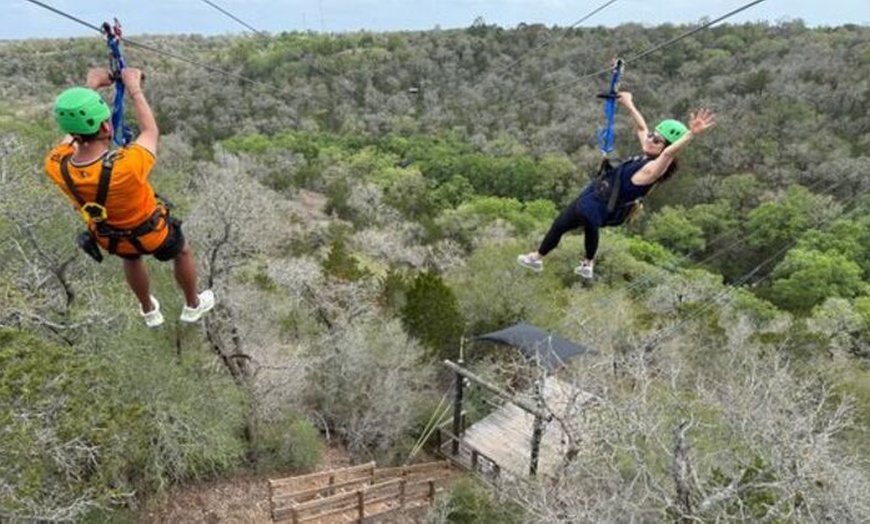 Image 2: Zip Line Adventure for 2: Thrills, Views and Nature near Austin