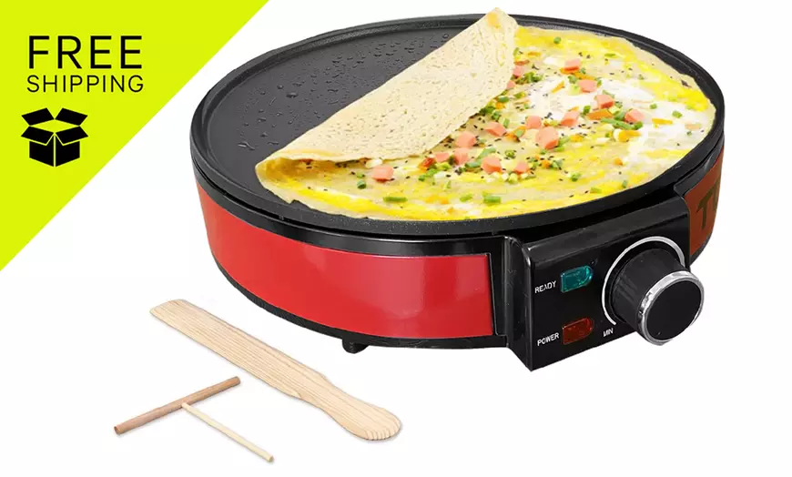 Image 1: TODO 1400W Electric Crepe Maker Pancake Skillet Griddle