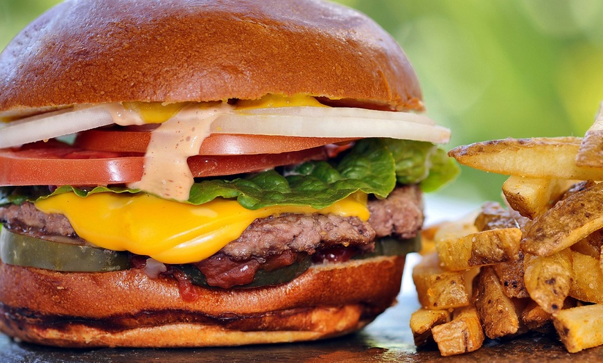 Image 1: Burger, Fries and Drink for Two