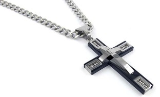 Men's Cross Necklaces in Stainless Steel