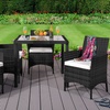 Image 3: Four Seater Square Rattan-Effect Dining Set
