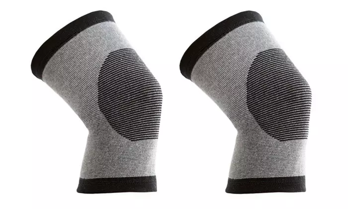 Bamboo Comfort Self Warming Knee Support Compression Sleeves - 2 Pack