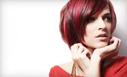 Haircut with Conditioning, Single-Process Color or Partial Highlights, or Full Highlights at Aaina Salon (Up to 68% Off) - Primary Image