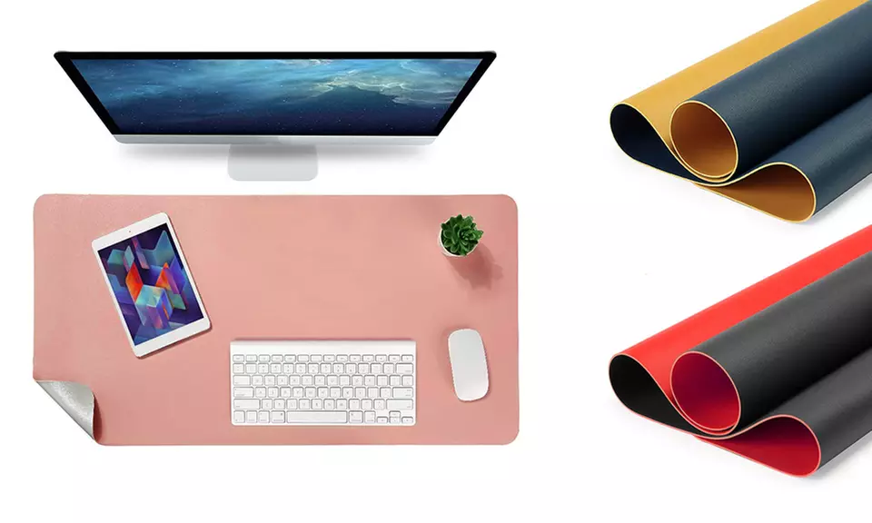 1, 2 ou 3 tapis de bureau en cuir PU 35 cm x 60 cm - Primary Image
