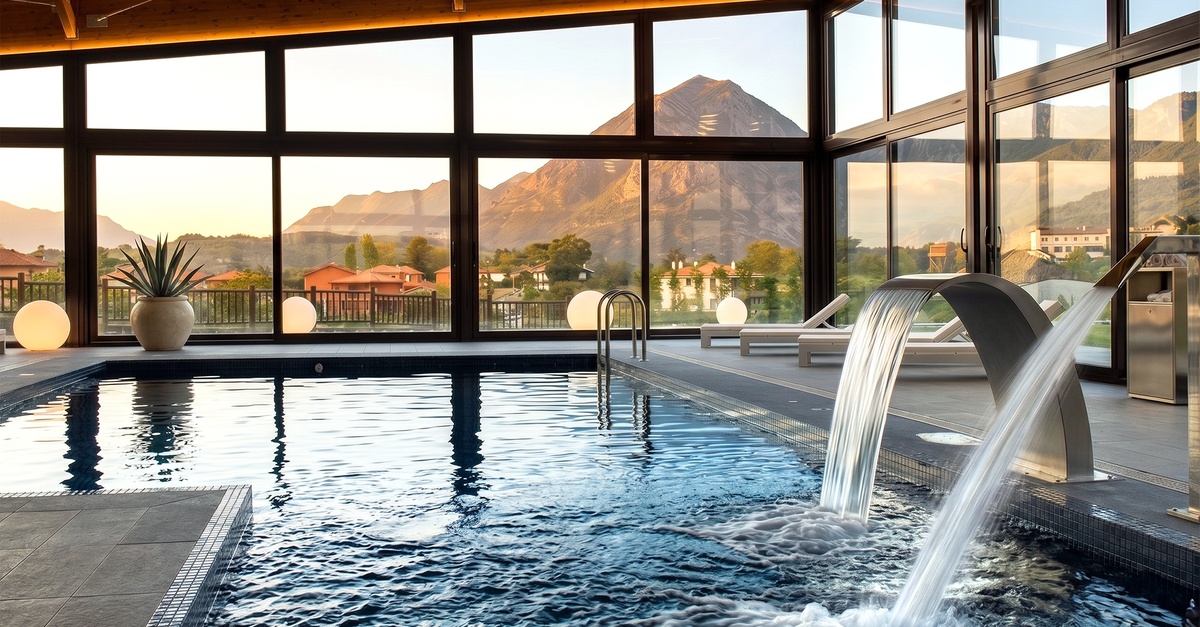 Circuito termal para dos con piscina, jacuzzi, sauna y duchas en Asturias