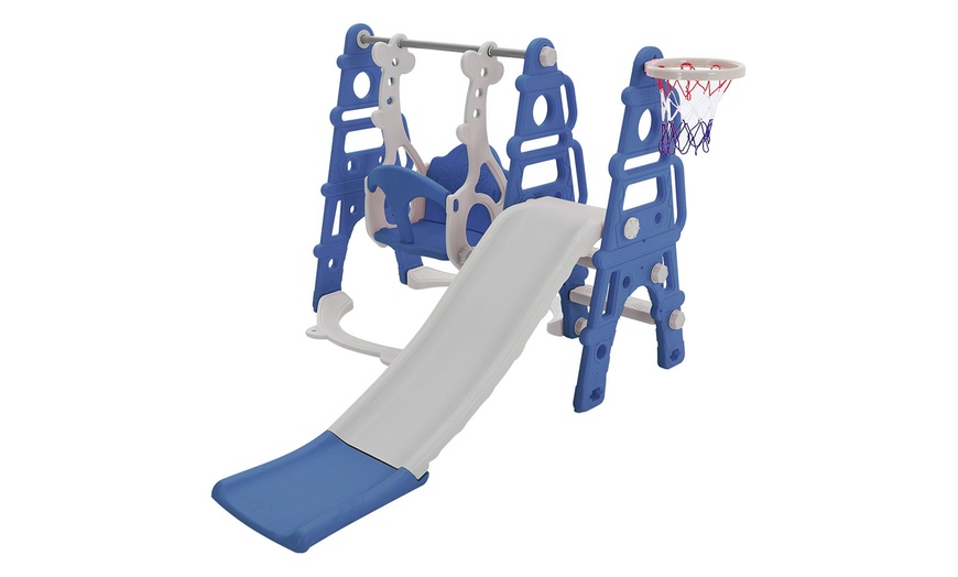 Image 4: Toddler Swing and Slide Set with a Basketball Hoop