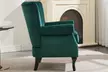 Velvet Upholstered Accent Armchair; Stylish Mid-Century Design - Image 4