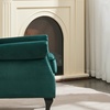 Image 4: Velvet Upholstered Accent Armchair; Stylish Mid-Century Design