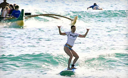 Group Surf Lesson and Outrigger-Canoe Ride for One, Two, or Four from Big Wave Dave Surf Co. (Up to 51% Off) - Primary Image