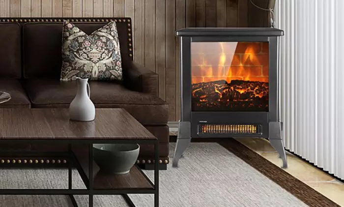 14 inch 1400w Freestanding Fireplace Fake Wood