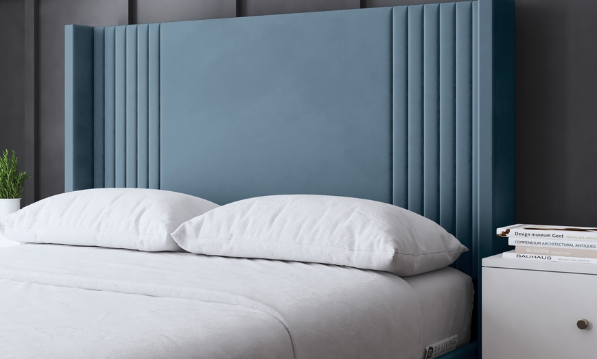 Image 18: Elara Winged Panel Bed in Various Sizes and Colours