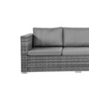 Image 2: Three-Piece Grey Rattan-Effect Garden Corner Sofa Set