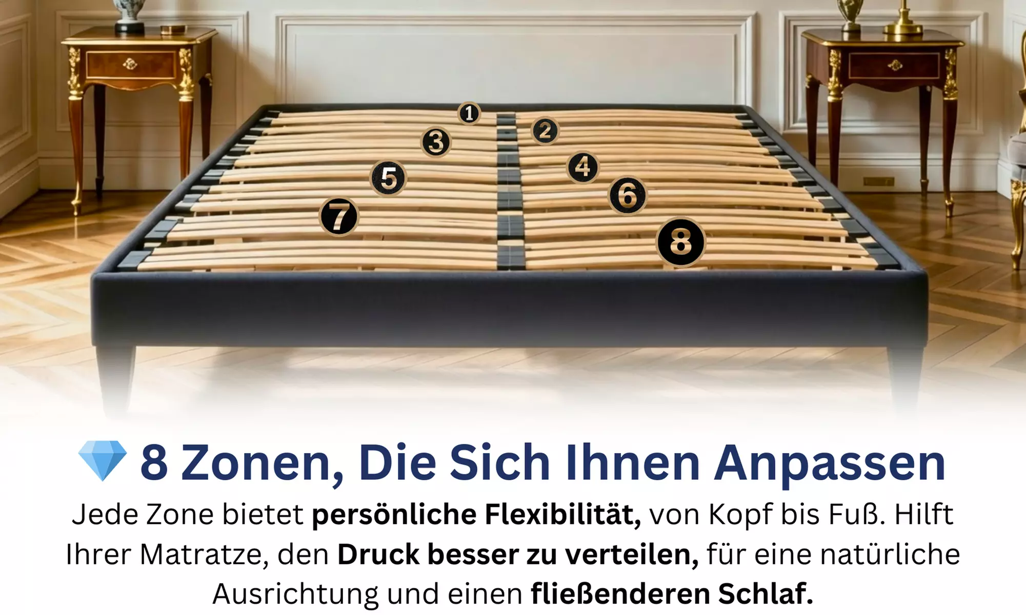 Bettgestell ANTHRA opt. mit Matratze