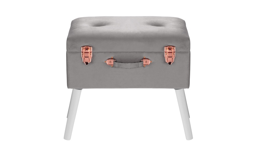 Image 5: Velvet Storage Stool