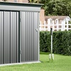 Image 17: Heavy-Duty Lockable Metal Garden Shed with Sloped Roof