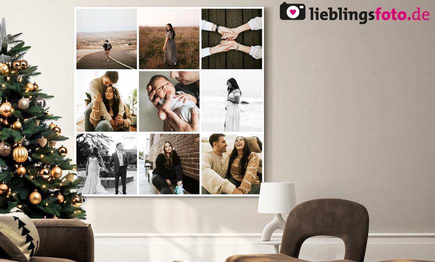 Image 1: Personalisierbare Foto-Collage auf Leinwand