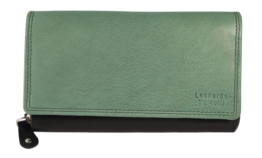 Image 61: Cartera de piel genuina para mujer Leonardo Verrelli