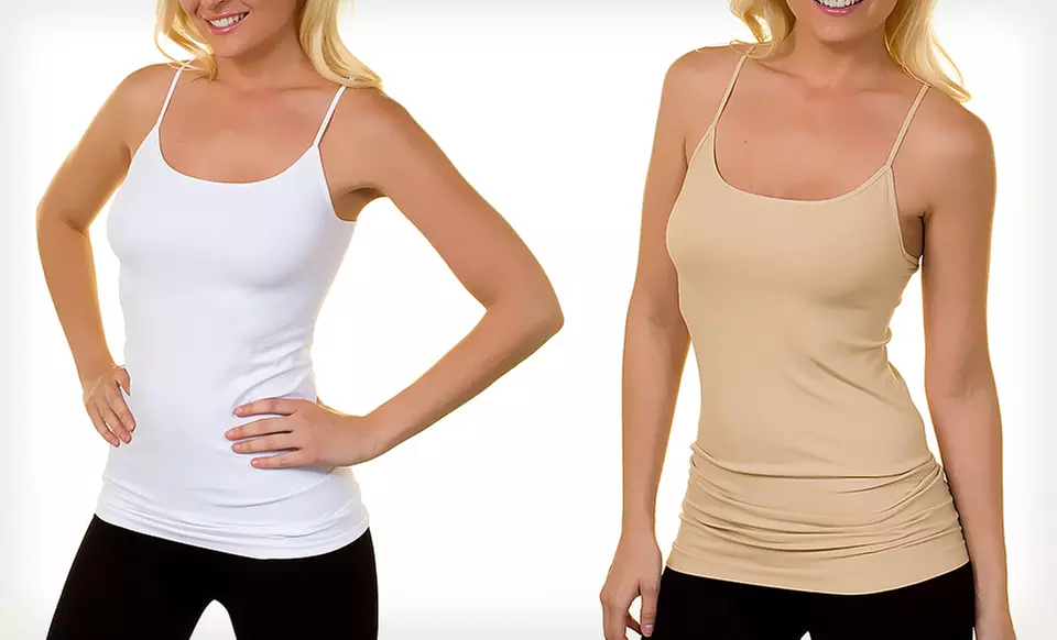NikiBiki Seamless Long Camis in Black, White, or Nude or Ankle-Length Black Leggings (Up to 55% Off). Free Shipping. - Second Medium