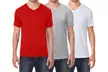 3-Pack Men's Short Sleeve V-Neck Cotton-Stretch Tee (S-2XL) - Second Medium