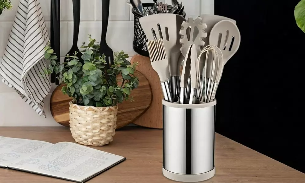 Set de 12 ustensiles de cuisine en silicone avec support