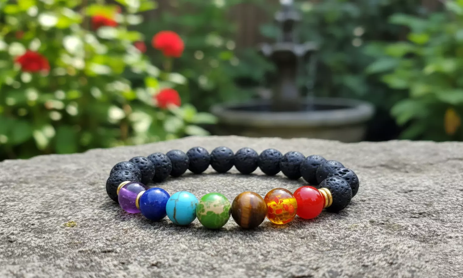 7 Chakra Healing Natural Stone Bead Bracelet