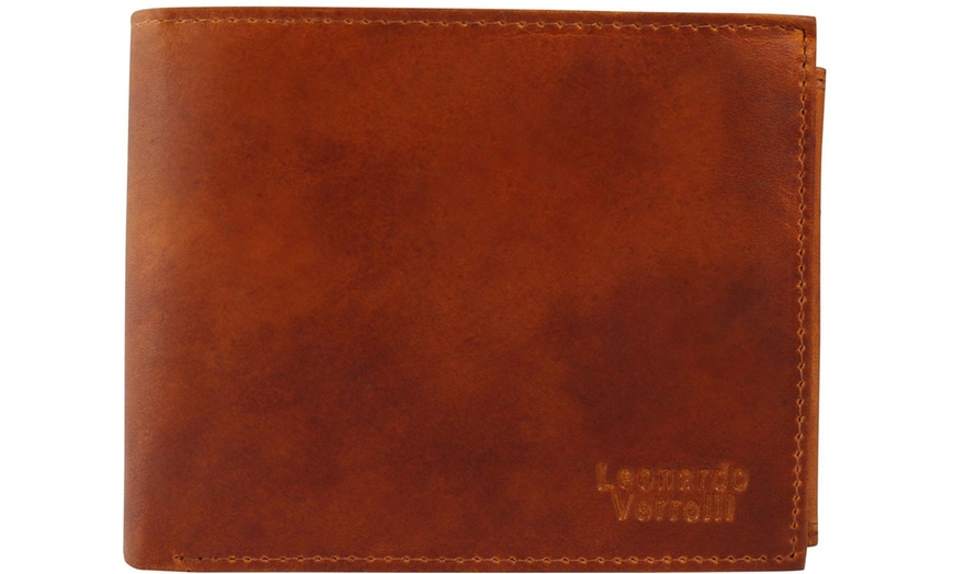 Image 9: Leonardo Verrelli Herren-Geldbörse aus Echtleder mit RFID-Schutz