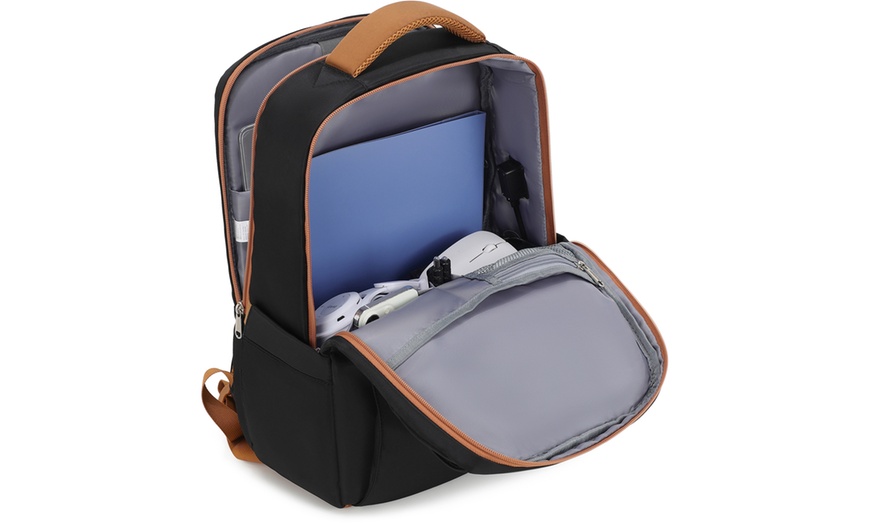 Image 13: KONO Laptop-Rucksack mit USB-Ladefunktion
