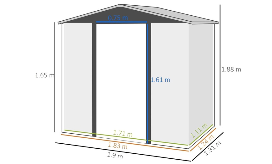 Image 6: Outsunny Garden Metal Shed