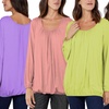 Image 2: Ladies Baggy Fit Ruched Neck Long Sleeve Top