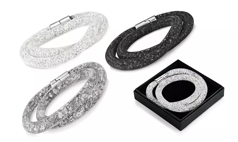 Double Wrap Crystal Mesh Bracelet from £6.98 (Up to 83% Off) - Primary Image