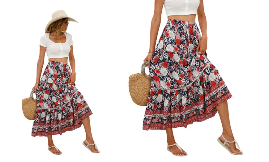 Image 7: Women’s Maxi Printed Skirt