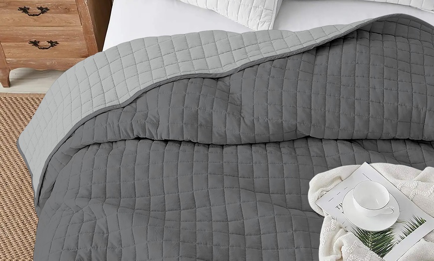 Image 14: Italian 4-Season Two-Tone Hypoallergenic Quilt