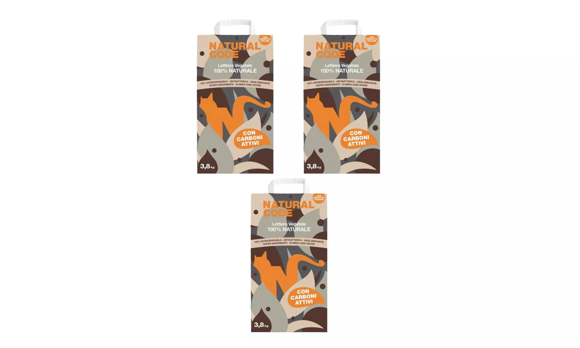 Lettiera per gatti in sacchetto bentonite o vegetale Natural Code