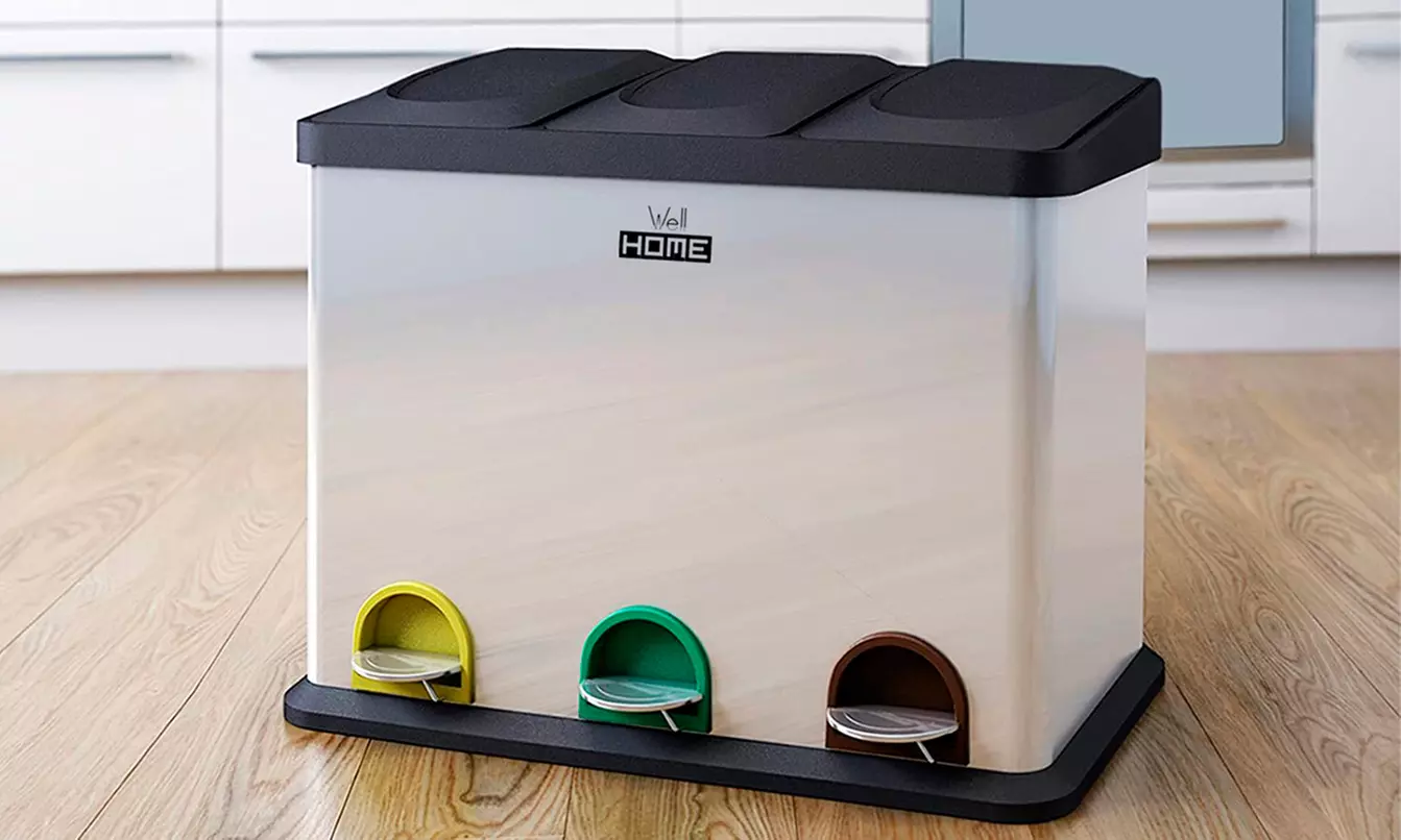 Poubelle écologique tri sélectif 3 compartiments 45 L Wellhome - Primary Image