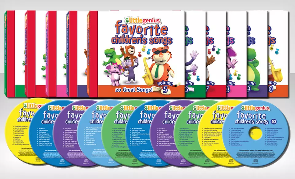$18.99 for Little Genius Favorite Children’s Songs 10-CD Collection ($100 List Price). Free Shipping and Returns. - Primary Image