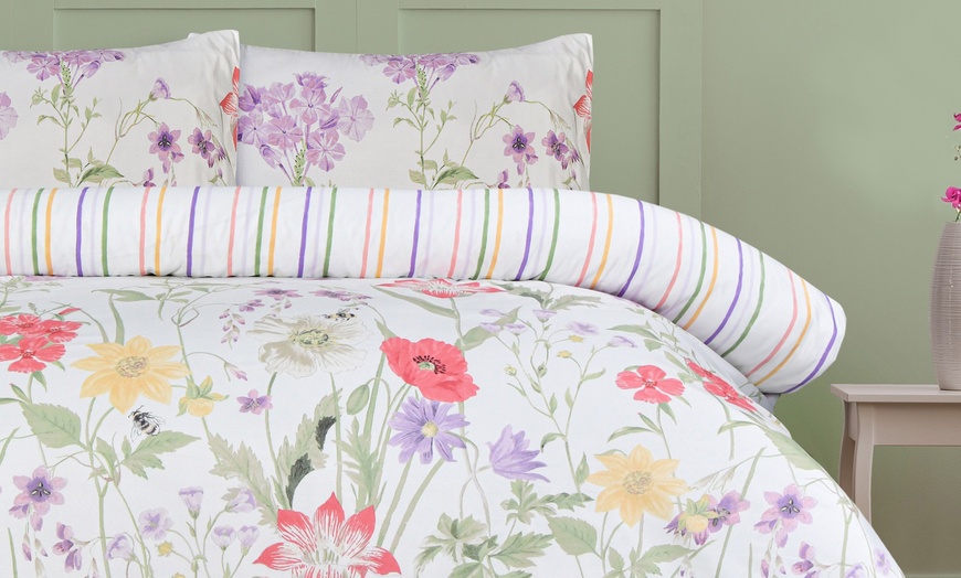 Image 7: Smart Living Soft Reversible Wild Flowers Duvet Cover and Pillowcases