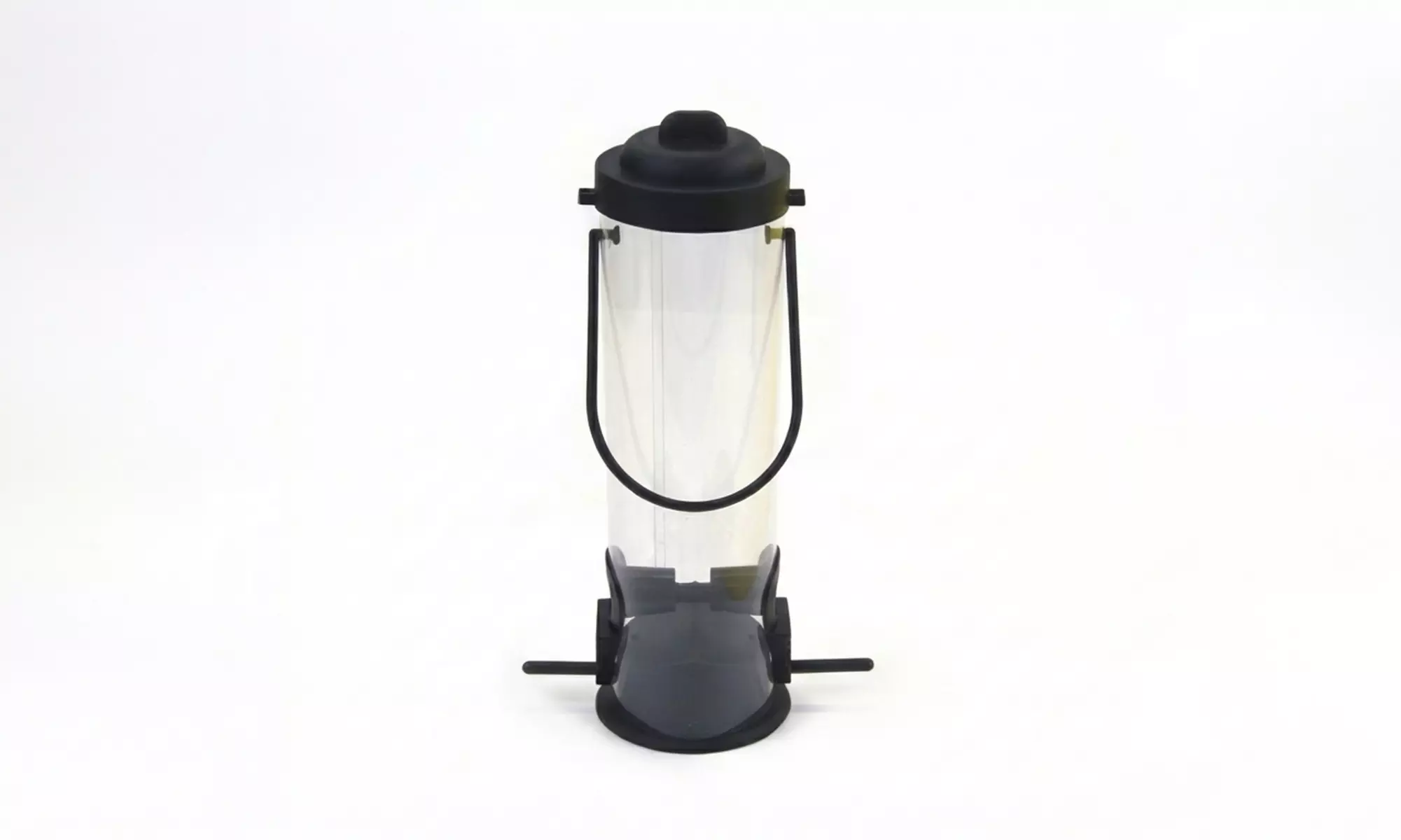 Bird Feeder with Dual Feeding Ports and Transparent Cup