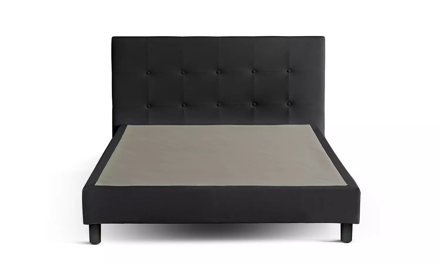 Lit fixe "Triomphe" en similicuir, matelas "Cosmos" en option