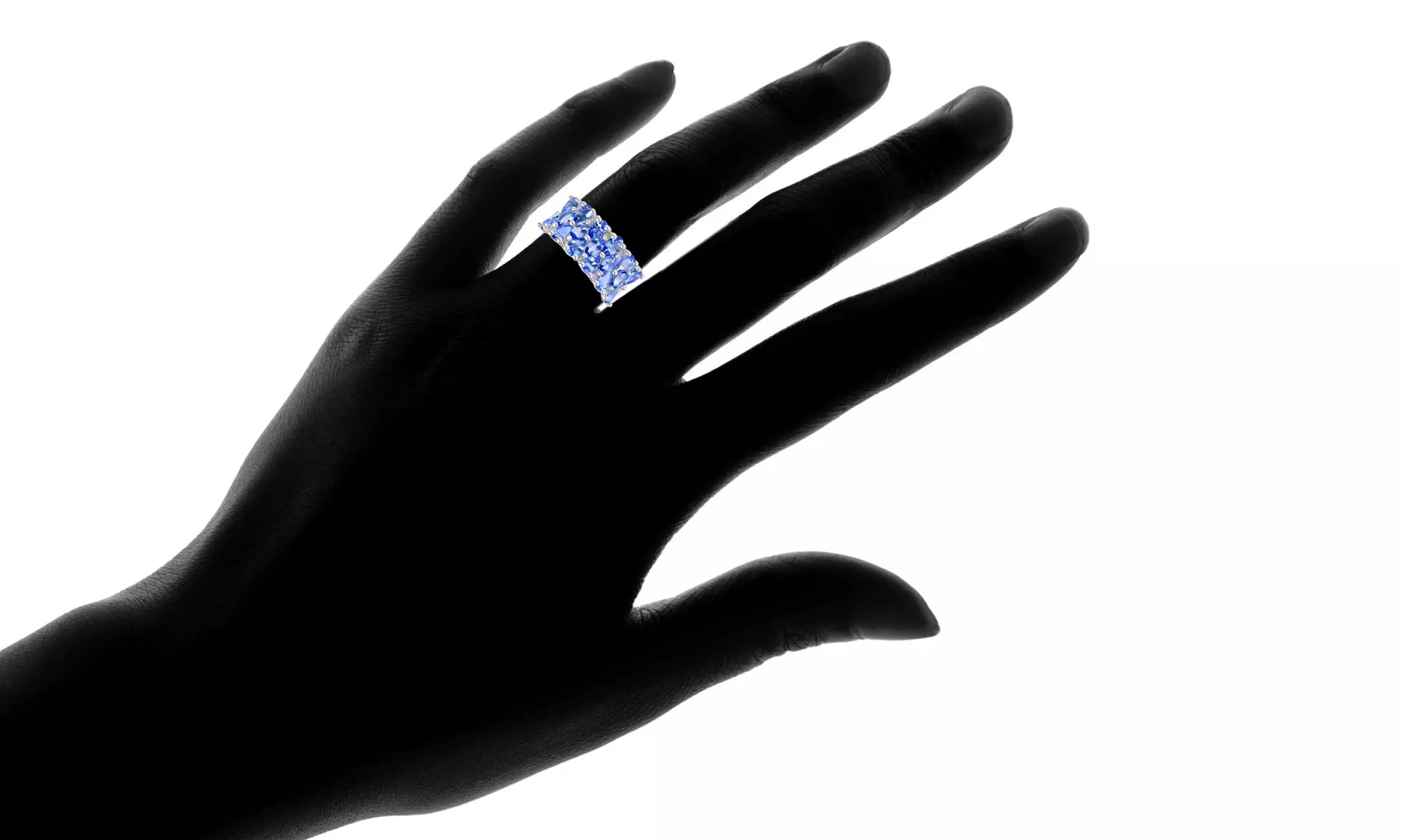 Genuine Tanzanite Rings in Sterling Silver - Second Medium