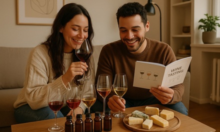 At-home Wine Tasting Set with Cheese Pairing for Two with Vinesine - Vinesine