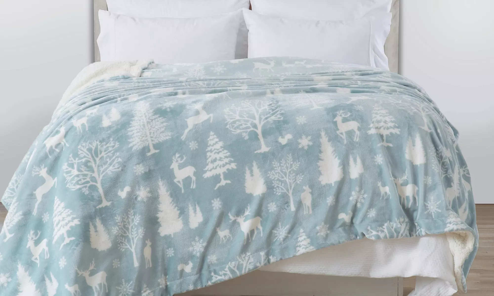 Cozy Plush Velvet & Sherpa Reversible Throw Blanket