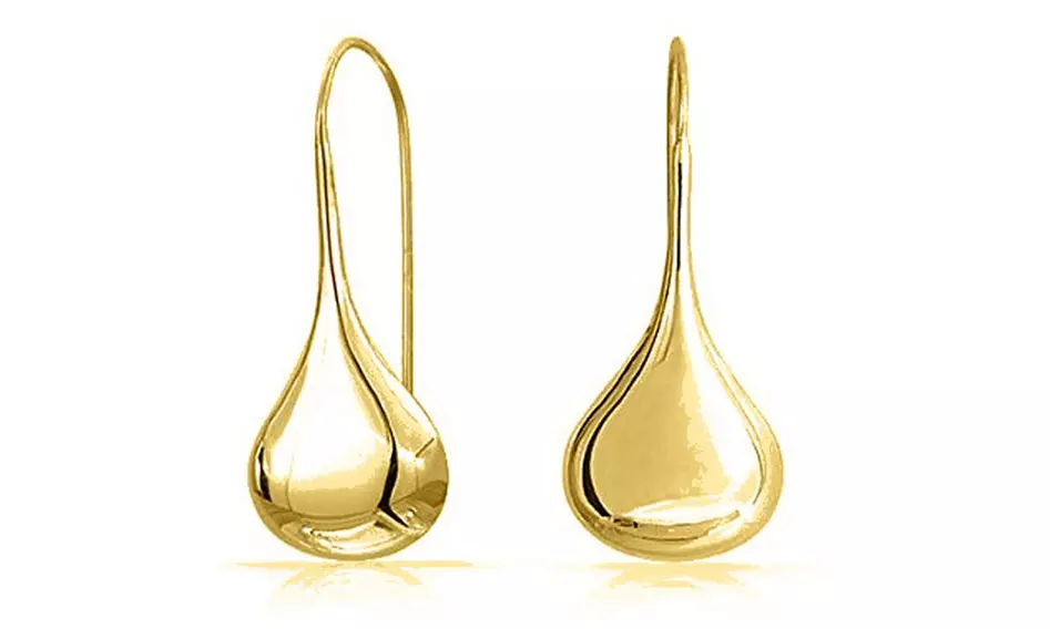 Italian Sterling Silver Puffed Teardrop Earrings