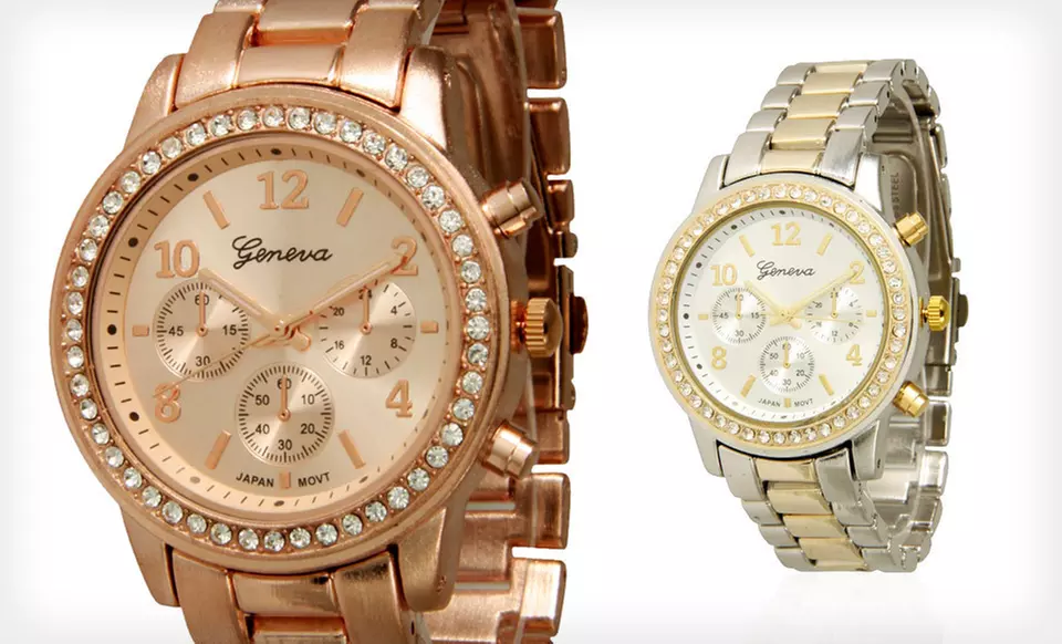 $16 for a Women's Geneva Impressive Trends Watch ($39.99 List Price). Five Styles Available. Free Shipping and Returns. - Primary Image