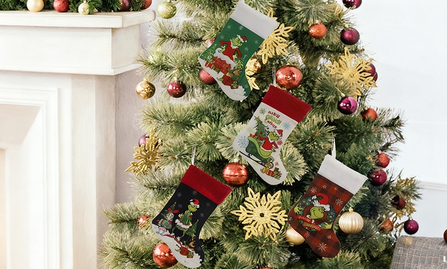 Image 2: Four Pack Grinch-Inspired Christmas Stockings