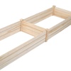 Image 3: Varnish-Coated Solid Wood Raised Garden Bed with Two Compartments