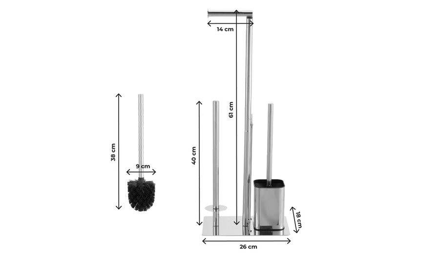 Image 6: Piantana portarotolo in acciaio inox