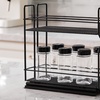 Image 1: Two-Tier Slide-Out Metal Spice Rack for Cabinet Organisation