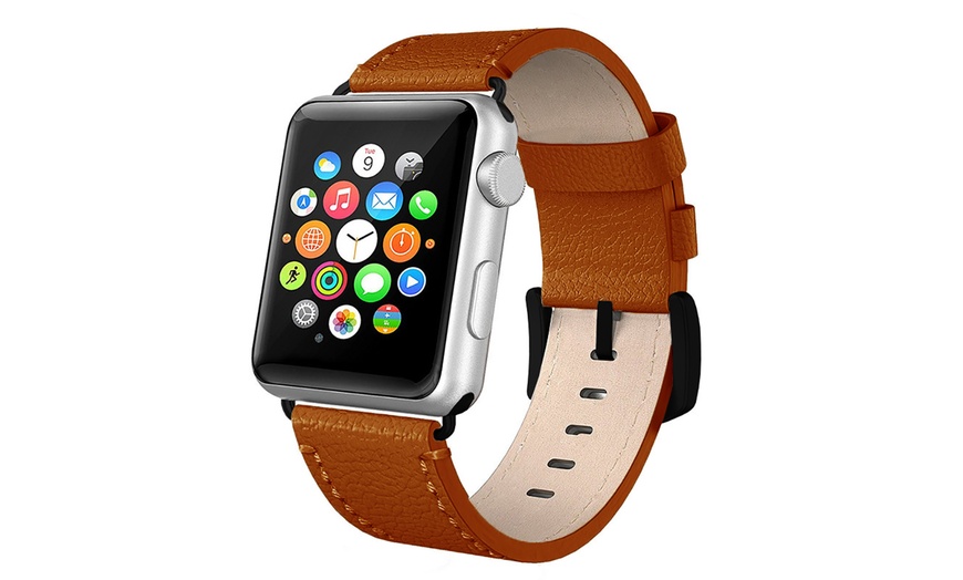 Image 3: Leather Strap for Apple Watch