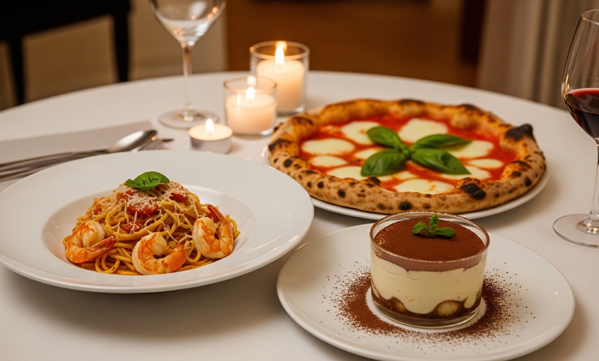 Image 1: Exklusives 3-Gänge-Candlelight-Dinner mit Pasta oder Pizza nach Wahl
