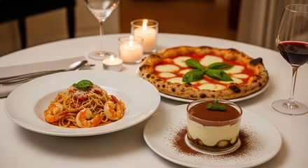 Für 2 Personen: Exklusives 3-Gänge-Candlelight-Dinner mit  Pizza nach Wahl - Cavallino Spaghettaro